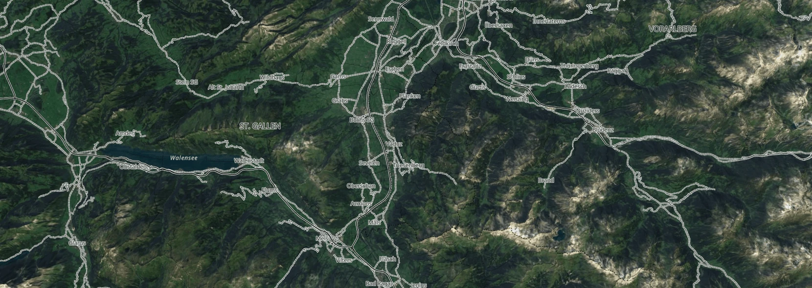 openstreetmap protomaps maps.black_hybrid-2016_liechtenstein
