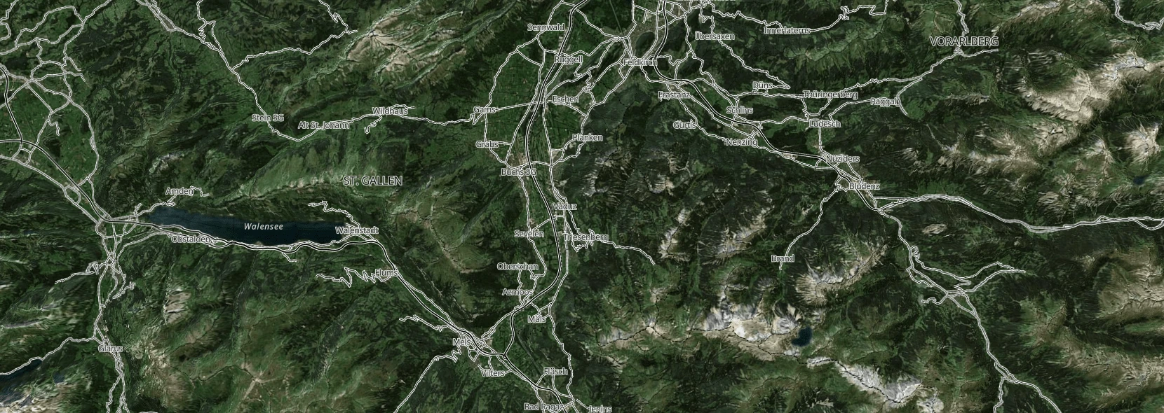 openstreetmap protomaps maps.black_hybrid-2023_liechtenstein