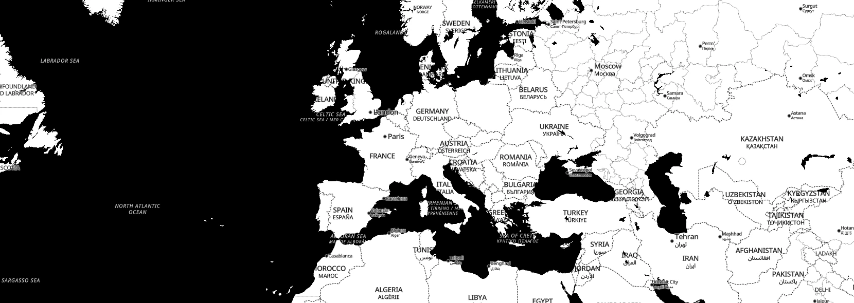 openstreetmap protomaps protomaps black and white europe
