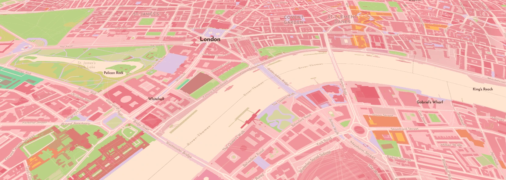 openstreetmap protomaps protomaps dusk rose london